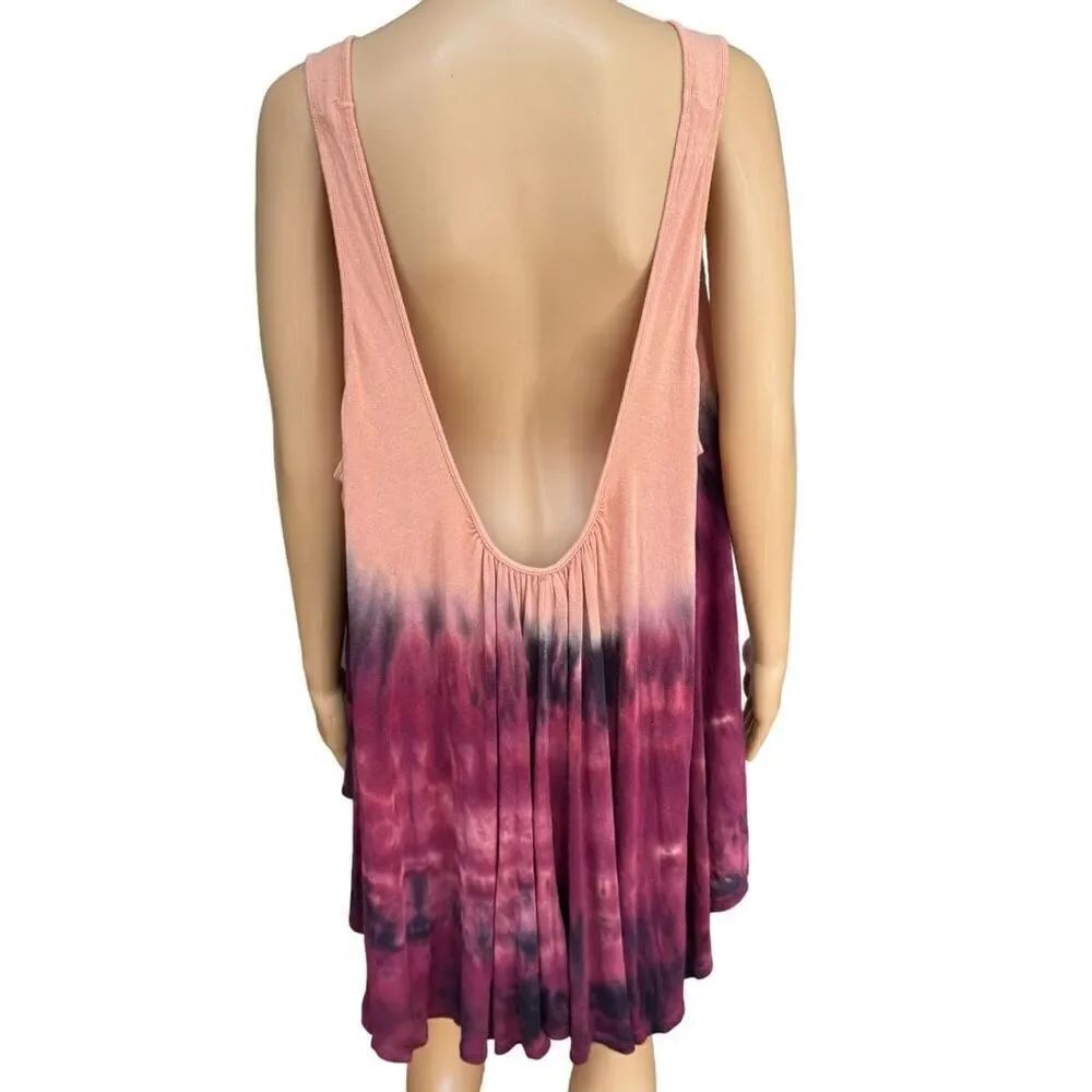 Free People boho flowy you dye ombré rank top oversized size M - Picture 3 of 7